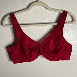 Sexy Red floral mesh bra